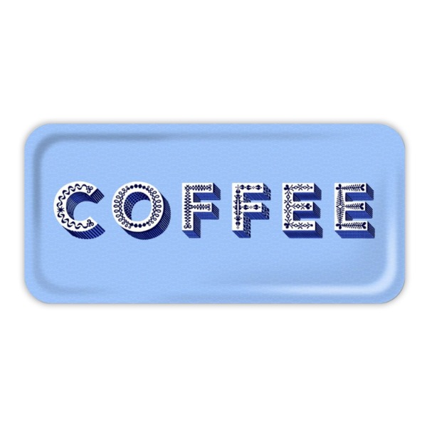 [야미다]커피 사각 트레이 블루(32x15cm)